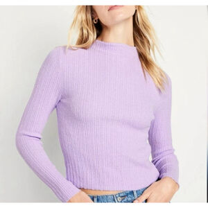 Old Navy Women’s Ribbed Mock Neck Sweater Light Purple Size Large L